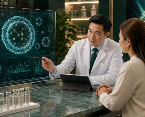 Clinician reviewing exosome therapy and regenerative medicine quality factors