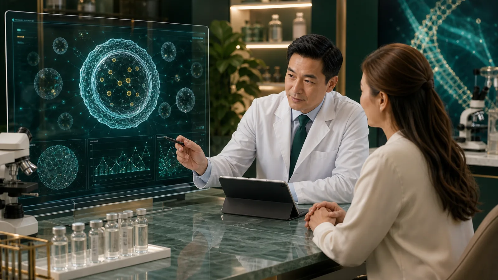 Clinician reviewing exosome therapy and regenerative medicine quality factors