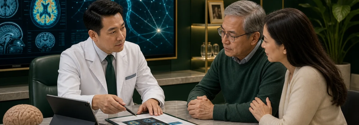 Neurology report and brain imaging reviewed before Parkinson disease stem cell therapy discussion