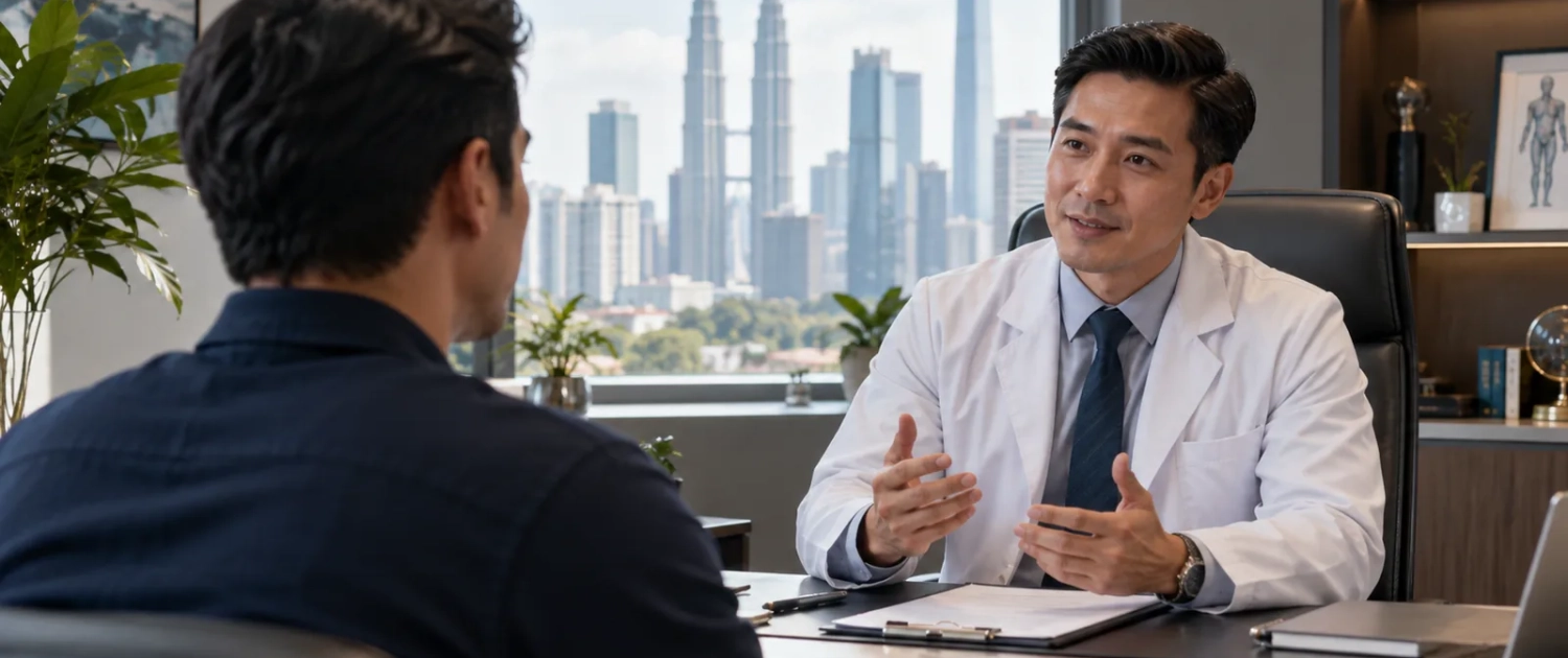Private Men's Sexual Health Consultation Illustrative private consultation for men's sexual health in Malaysia