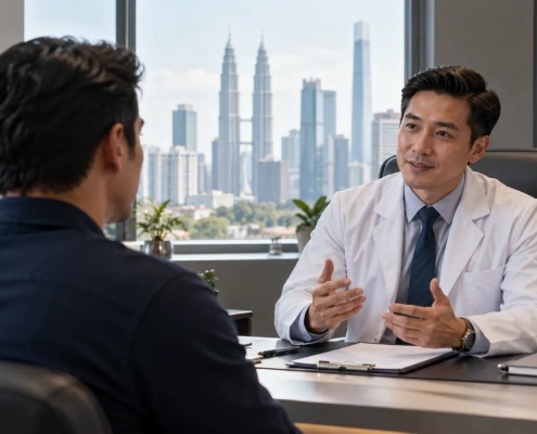 Illustrative private consultation for men's sexual health in Malaysia