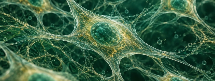 Conceptual microscopic illustration of mesenchymal stromal cells