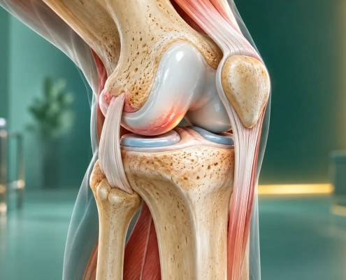 Clinical illustration of knee cartilage and osteoarthritis assessment