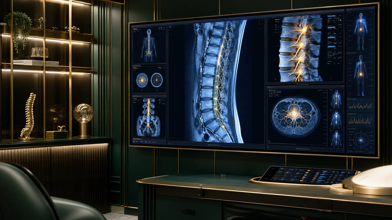 Spine disc and nerve pain clinical review illustration in Malaysia